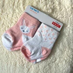 Pink Bunny Baby Socks